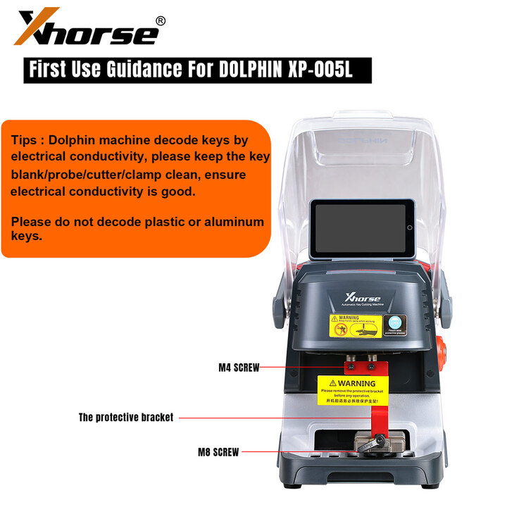 Xhorse Dolphin II XP-005L XP005L Portable Automatic Key Cutting Machine with Adjustable Screen and Built-in Battery