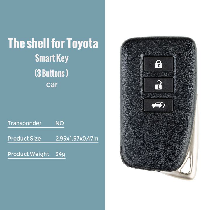 Toyota Lexus SUV XM Smart Key Shell 1591 Type 3 Buttons with logo For XM Key 5pcs/lot